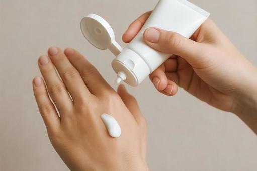 ハンドクリームで手肌ケア ハンドクリームで手肌ケアの写真