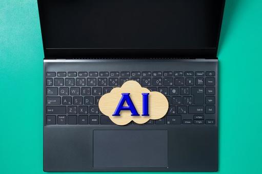 ノートパソコンとAIの文字 ノートパソコンとAIの文字 ai,人工知能,機械学習の写真素材