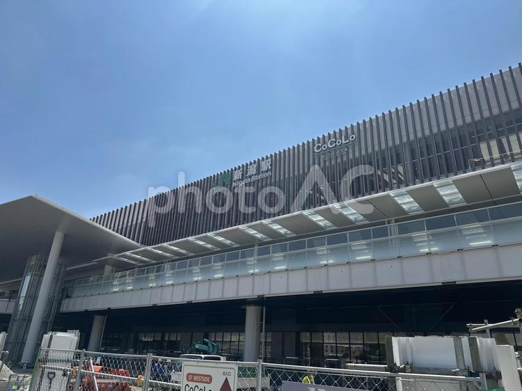 新潟駅　万代口　工事中 新潟駅,駅,えきの写真素材