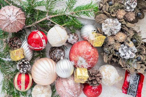 パウダースノウクリスマスデコレーション クリスマス,オーナメント,グリーティングカードの写真素材