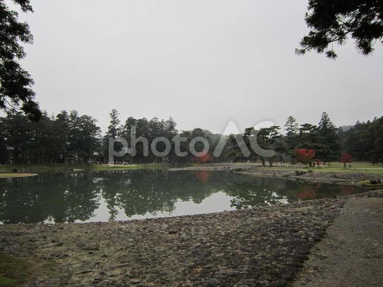秋の自然と落ち着いた雰囲気のある景観 自然,風景,景色の写真素材