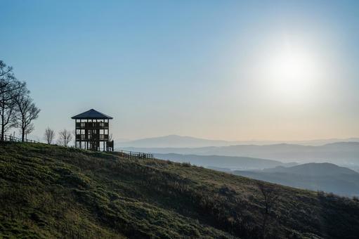 本沢牧場にある展望台から藻琴山を望む 北海道,北見市,本沢牧場の写真素材