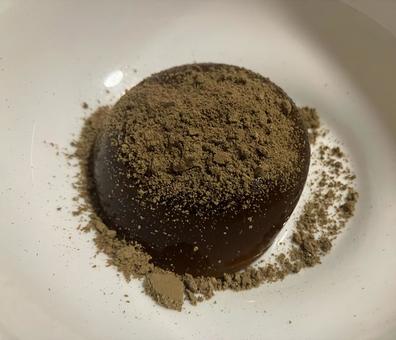 ほうじ茶きなこのかかったゼリー ほうじ茶きなこのかかったゼリーの写真