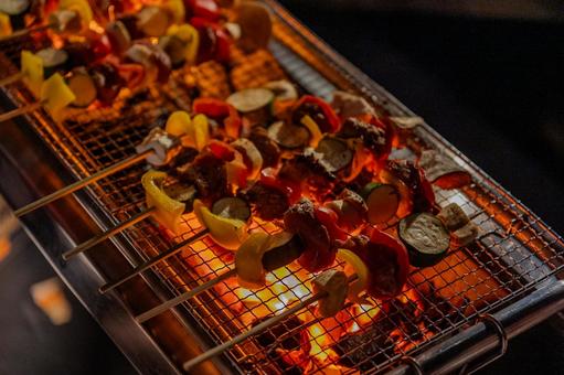コテージバーベキュー コテージバーベキュー バーベキュー,bbq,串焼きの写真素材