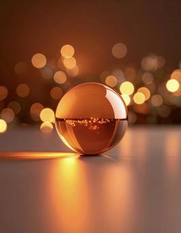 クリスタルガラスの彩球の写真