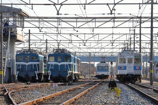 秩父鉄道、広瀬川原車庫 秩父鉄道、広瀬川原車庫 秩父鉄道,秩鉄,広瀬川原の写真素材