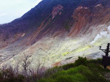 温泉の硫黄地帯 温泉の硫黄地帯の写真