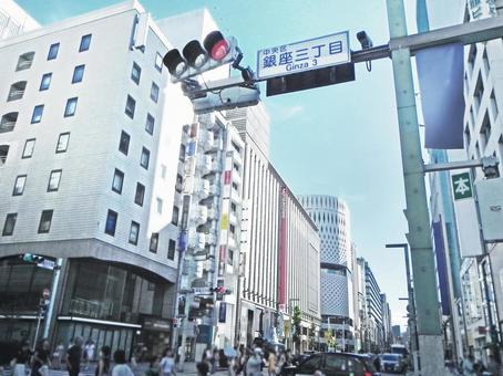 銀座三丁目 風景 銀座三丁目 風景 銀座三丁目,東京,銀座の写真素材