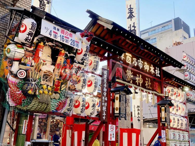 東京風景・鷲神社 鷲神社,お酉様,酉の市の写真素材