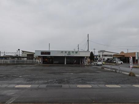 弘南鉄道弘南線 黒石駅 バス乗り場 弘南鉄道弘南線,黒石駅,バスセンターの写真素材