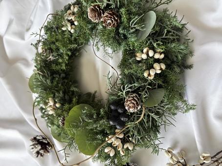 クリスマスリース　リース　クリスマス 12月,サンタクロース,サンタの写真素材