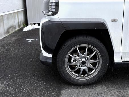 軽自動車のタイヤ タイヤ,ホイル,乗り物の写真素材