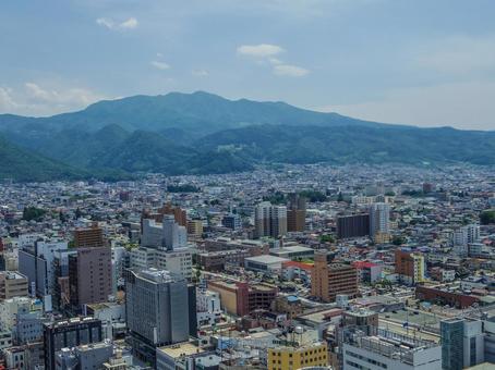 【山形県】山形市の風景 【山形県】山形市の風景 霞城セントラル,展望ロビー,展望台の写真素材