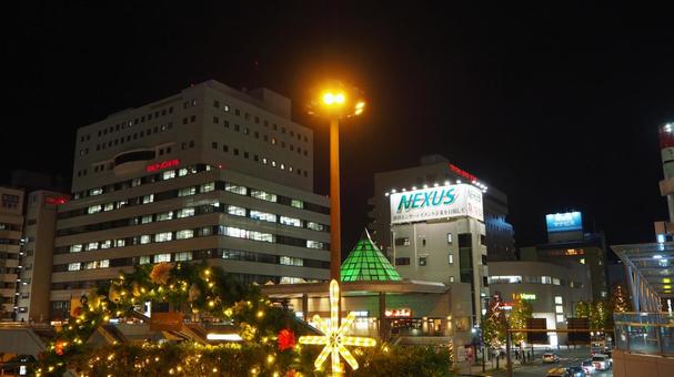 冬の高崎駅前・クリスマスイルミ（高崎市） クリスマス,イルミネーション,冬の写真素材