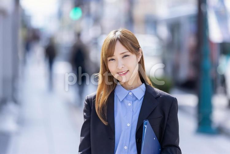 笑顔のビジネスウーマン　Business 女性,ビジネス,スーツの写真素材