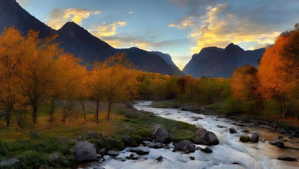 beautiful autumn sunrise, JPG beautiful autumn sunrise, autumn, chuan, nostalgic, JPG