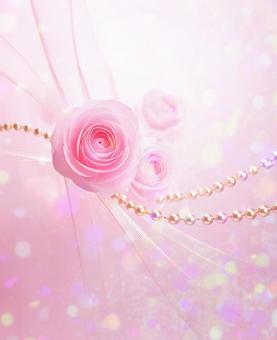 バラの花とパール バラの花とパールの写真