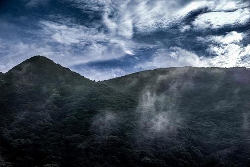 Photo, ascending fog, mountain fog, mountain, 