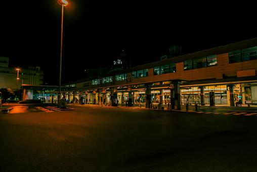 【島根】松江駅の夜景 島根,松江,matsueの写真素材