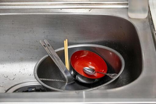 キッチンシンクの洗い物 キッチン,シンク,流しの写真素材