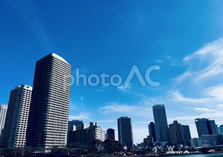 タワーマンションのある都市風景 タワーマンション,タワマン,マンションの写真素材