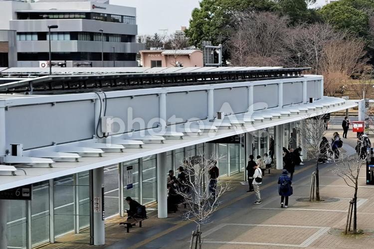 つくば駅前のバス乗り場 つくばバスターミナル,つくばバスセンター,つくばセンターの写真素材