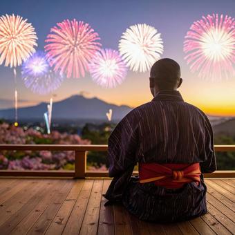花火を楽しむ 花火を楽しむの写真