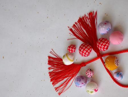 静かな和紙に揺れる　祝いの房飾り 正月,背景,正月飾りの写真素材