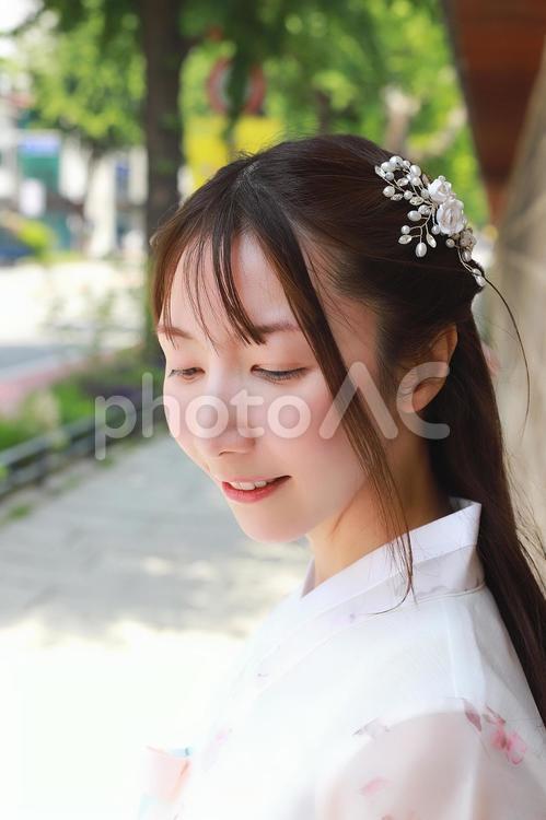 韓国旅行（景福宮）で韓服レンタル 韓国旅行,韓国,韓服の写真素材