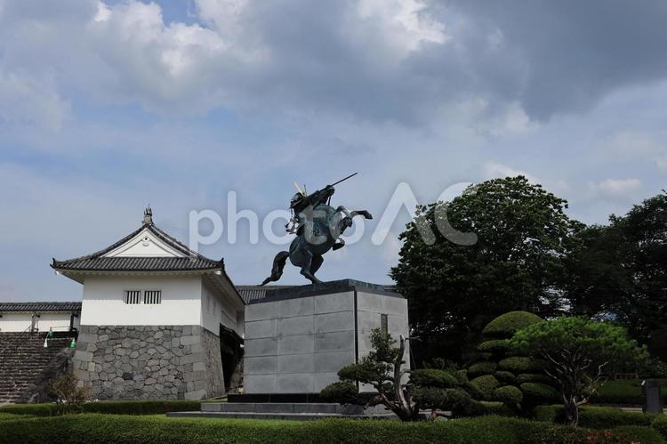 霞城公園　最上義光像 霞城公園,最上義光像,像の写真素材