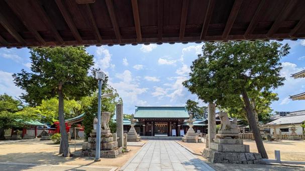 Photo, ehime prefecture, imabari city, blowing the shrine, 