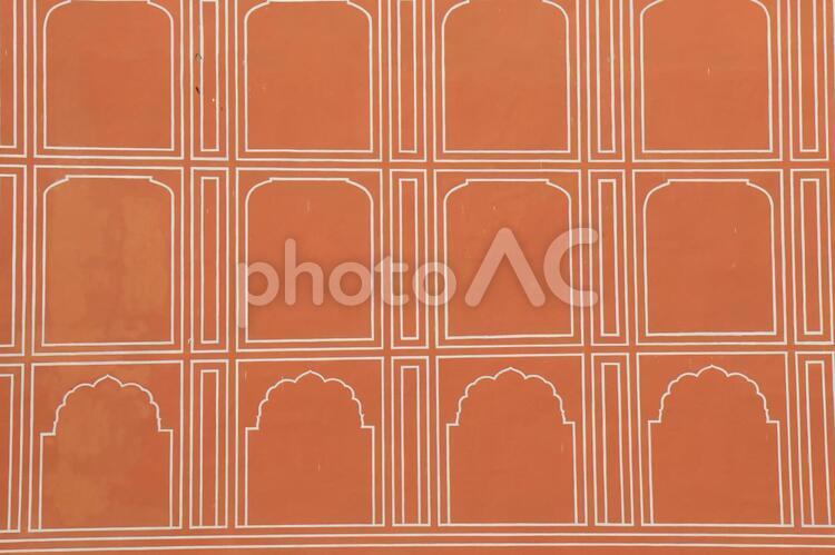 インド　ジャイプルの歴史的建造物　シティーパレスの装飾デザイン インド,ジャイプル,シティーパレスの写真素材