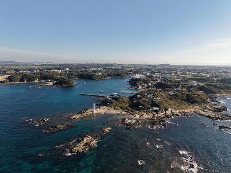 三浦・浜諸磯 2025年秋 ドローン,空撮,浜諸磯の写真素材