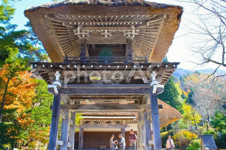 秋の白川郷　合掌造りの明善寺 明善寺,白川郷,合掌造りの写真素材
