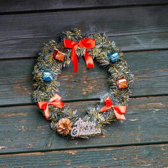 クリスマスの飾り⑻ クリスマス,飾り,リースの写真素材