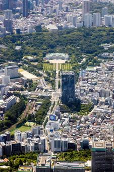 迎賓館赤坂離宮付近を空撮 迎賓館赤坂離宮付近を空撮の写真