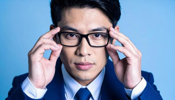 眼鏡をかけた知的で真面目そうな若い男性 眼鏡をかけた知的で真面目そうな若い男性の写真