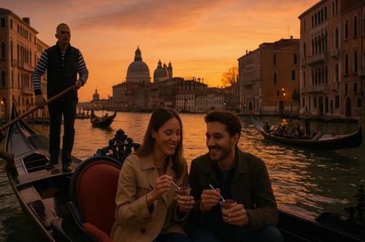 ヴェネツィア夕暮れゴンドラ旅 ヴェネツィア夕暮れゴンドラ旅の写真