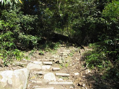 Stone steps to Yamagami-no-maru at Tottori Castle, JPG