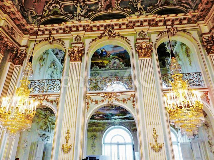 ニンフェンブルク城内部の風景３ ニンフェンブルク城,ロココ様式,インテリアの写真素材
