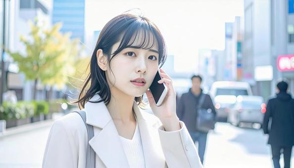 困った表情で電話する若者 困った表情で電話する若者の写真