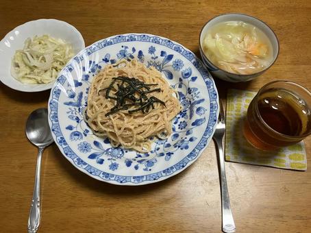 たらこスパゲッティ たらこスパゲッティ スパゲッティ,食べ物,ご飯の写真素材