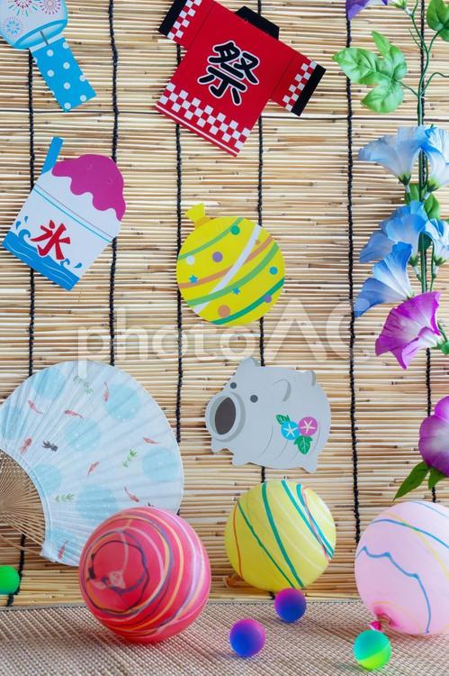 夏祭り　イメージ 夏,祭り,あさがおの写真素材