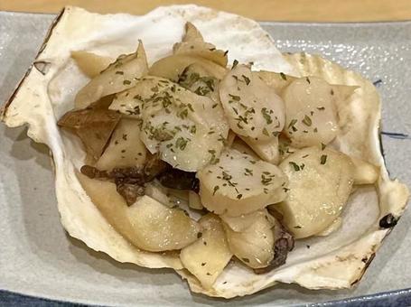 ホタテ・エリンギ バター醬油 バター醬油,ホタテ,帆立の写真素材