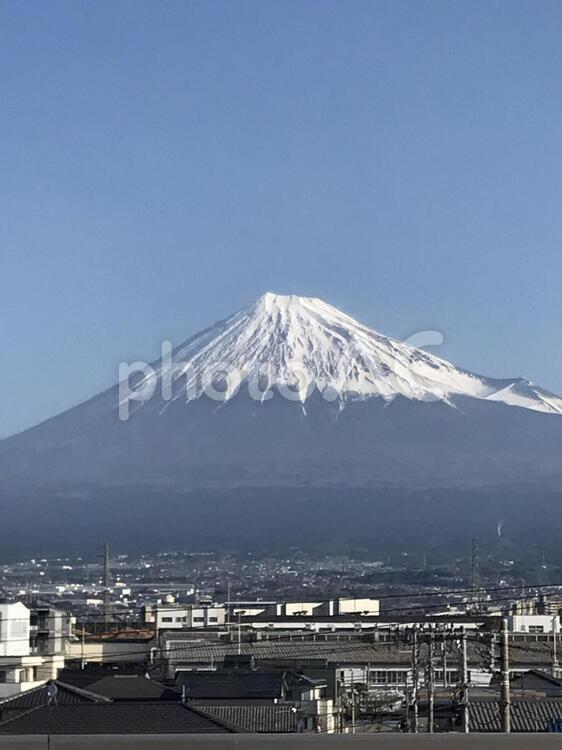 富士山　晴れ　日本晴れ 雪,火山,旅の写真素材