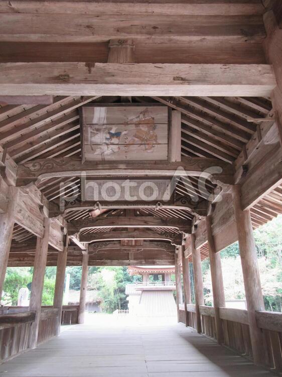 正八幡宮「楼拝殿内」 正八幡宮,大内文化,平安時代の写真素材