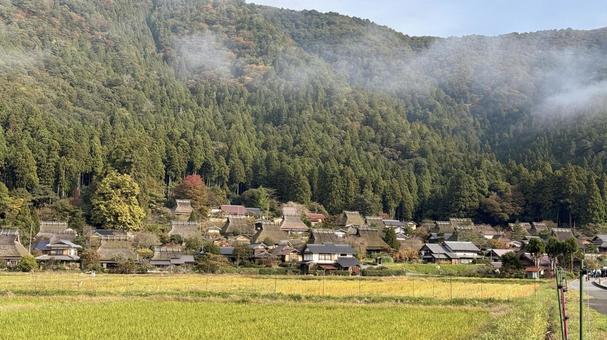 美山かやぶきの里 美山,かやぶきの里,京都の写真素材