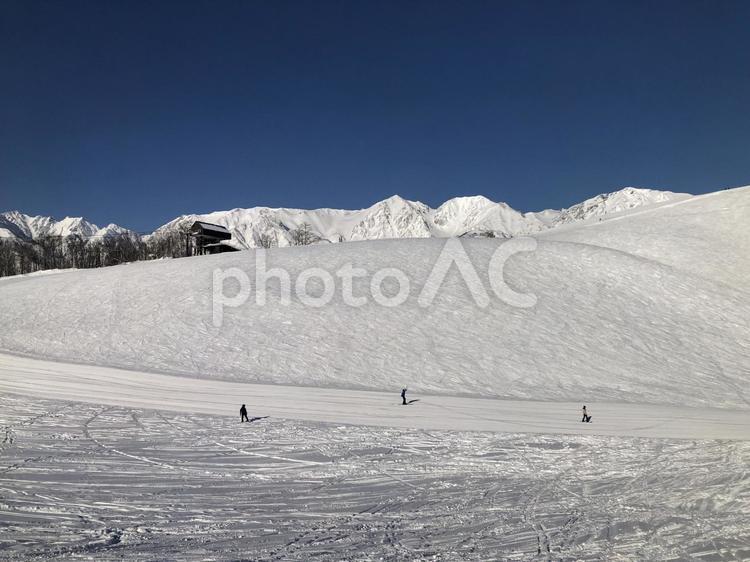 スキー場　ゲレンデ風景　白馬村 スキー場,ゲレンデ,風景の写真素材