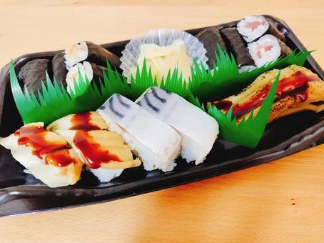 お寿司 お寿司,穴子,鯖寿司の写真素材