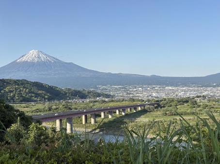 富士山 富士山 富士山,富士川sa,景色の写真素材
